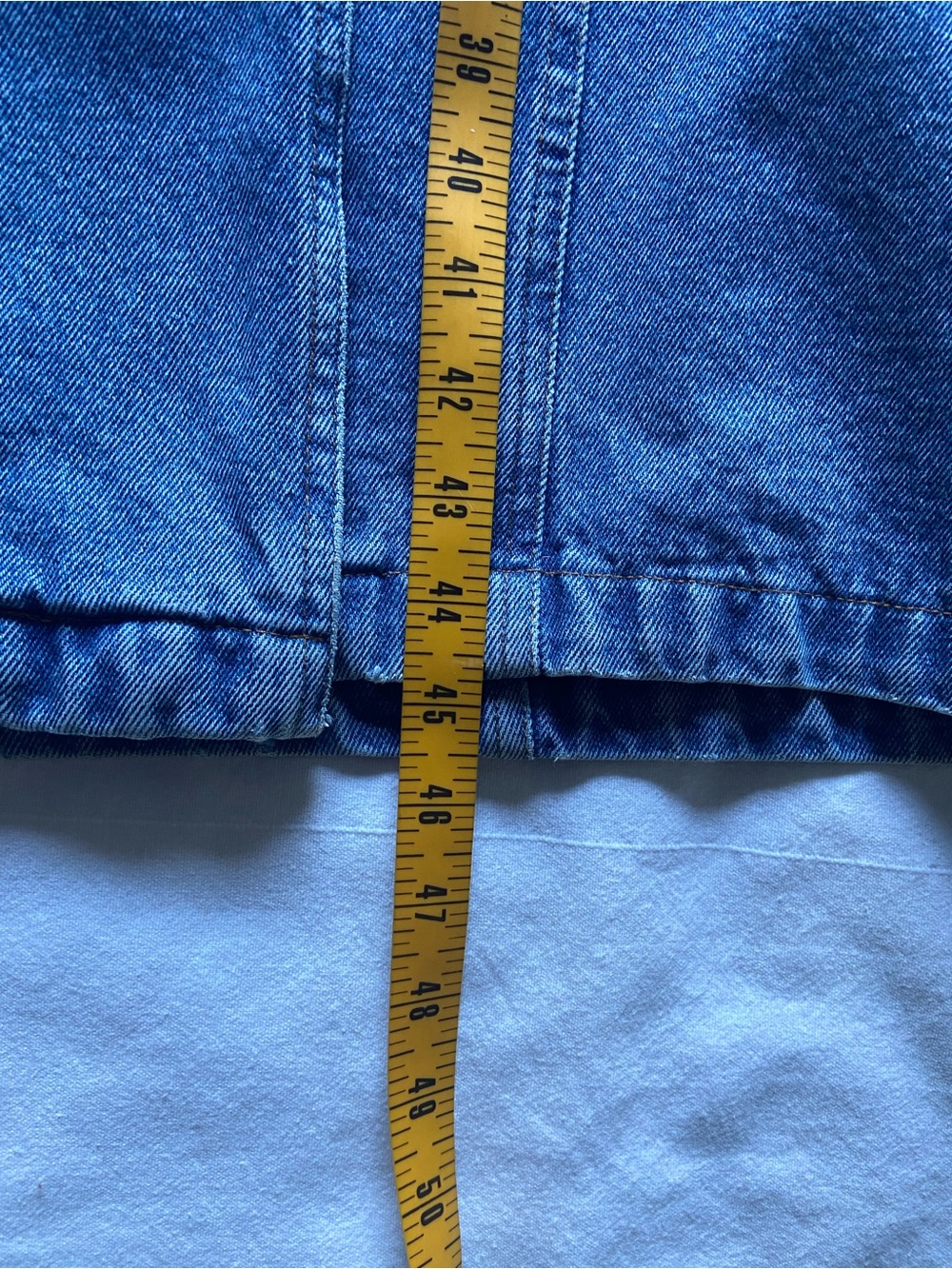 Vintage Blue Long Denim Duster Trench Coat 100% Cotton, Cotton Lined L - Picture 10 of 14